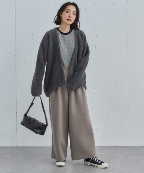 Doux archives（ドゥアルシーヴ）の「【昨年即完売アイテム】ダブルフェイスシャギーカーデ（カーディガン/ボレロ・レディース・ブラウン/チャコールグレー/ブルー/アイボリー・FREE）」の6枚目の写真