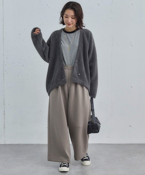 Doux archives（ドゥアルシーヴ）の「【昨年即完売アイテム】ダブルフェイスシャギーカーデ（カーディガン/ボレロ・レディース・ブラウン/チャコールグレー/ブルー/アイボリー・FREE）」の8枚目の写真