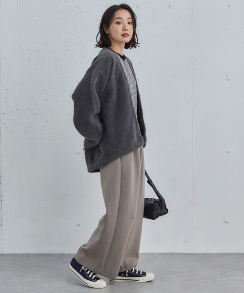 Doux archives（ドゥアルシーヴ）の「【昨年即完売アイテム】ダブルフェイスシャギーカーデ（カーディガン/ボレロ・レディース・ブラウン/チャコールグレー/ブルー/アイボリー・FREE）」の11枚目の写真