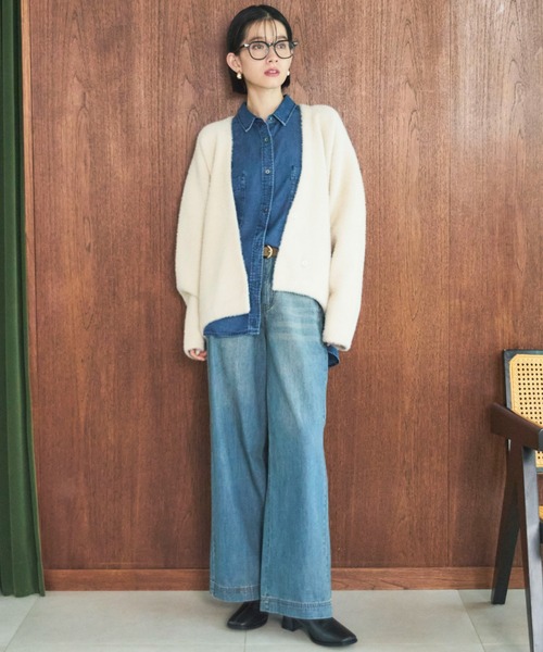 昨年即完売アイテム】ダブルフェイスシャギーカーデ（カーディガン