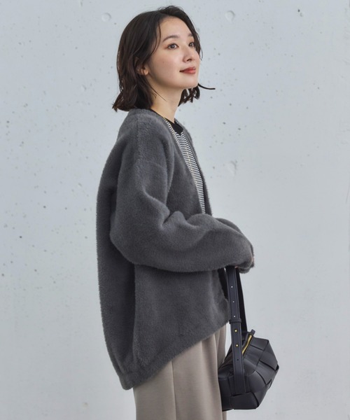 Doux archives（ドゥアルシーヴ）の「【昨年即完売アイテム】ダブルフェイスシャギーカーデ（カーディガン/ボレロ・レディース・ブラウン/チャコールグレー/ブルー/アイボリー・FREE）」の19枚目の写真