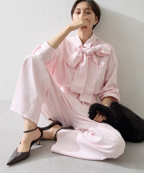 Whim Gazette(ウィム ガゼット) ラップデニムパンツ Whim Gazette(ウィム ガゼット)｜ラップデニムパンツ/ブラウン の通販