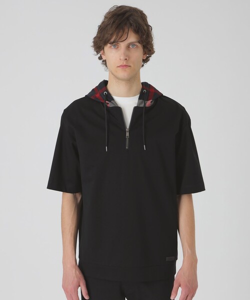 BLACK LABEL CRESTBRIDGE（ブラックレーベル・クレストブリッジ）の「【一部店舗限定】チェックフードプルオーバーパーカー（パーカー・メンズ・ブラック/オフホワイト/チャコールグレー/ベージュ系その他・S/M/L/XL）」の3枚目の写真