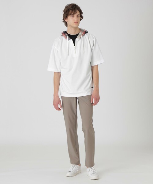 BLACK LABEL CRESTBRIDGE（ブラックレーベル・クレストブリッジ）の「【一部店舗限定】チェックフードプルオーバーパーカー（パーカー・メンズ・ブラック/オフホワイト/チャコールグレー/ベージュ系その他・S/M/L/XL）」の5枚目の写真