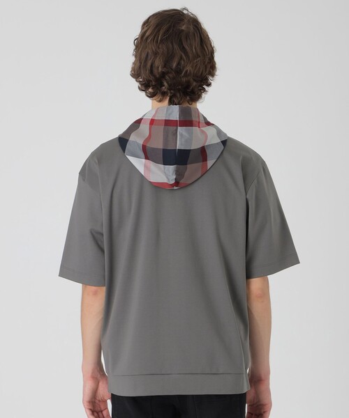 BLACK LABEL CRESTBRIDGE（ブラックレーベル・クレストブリッジ）の「【一部店舗限定】チェックフードプルオーバーパーカー（パーカー・メンズ・ブラック/オフホワイト/チャコールグレー/ベージュ系その他・S/M/L/XL）」の12枚目の写真