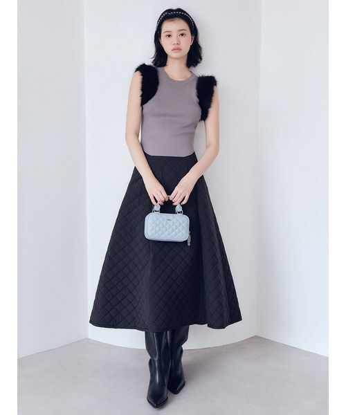 FURFUR（ファーファー）の「キルティング2WAYジャンパースカート（ワンピース・レディース・チェック/カーキ/ブラック・F）」の11枚目の写真