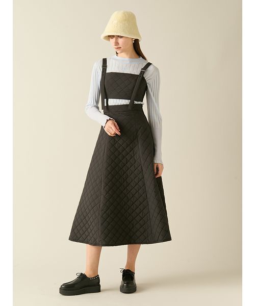 FURFUR（ファーファー）の「キルティング2WAYジャンパースカート（ワンピース・レディース・チェック/カーキ/ブラック・F）」の13枚目の写真