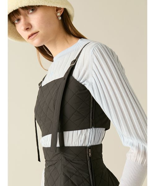 FURFUR（ファーファー）の「キルティング2WAYジャンパースカート（ワンピース・レディース・チェック/カーキ/ブラック・F）」の17枚目の写真