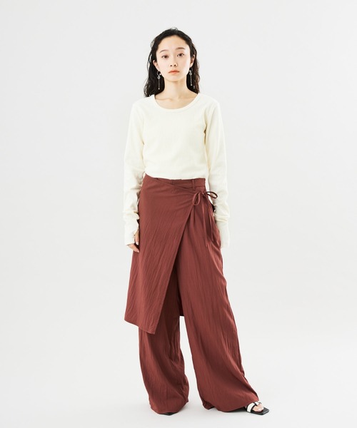 Muscat(マスカット)の「ワイドシルエット ラップパンツ(その他パンツ・レディース・ベージュ/ブラウン/ブラック・F)」の15枚目の写真