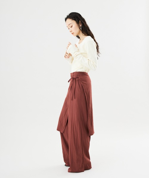 Muscat(マスカット)の「ワイドシルエット ラップパンツ(その他パンツ・レディース・ベージュ/ブラウン/ブラック・F)」の16枚目の写真