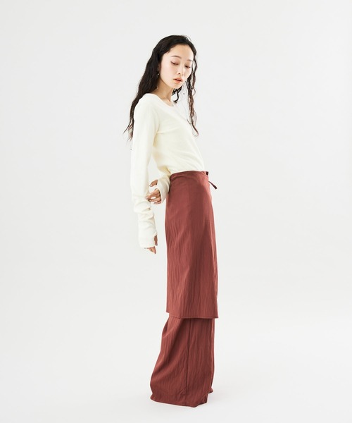 Muscat(マスカット)の「ワイドシルエット ラップパンツ(その他パンツ・レディース・ベージュ/ブラウン/ブラック・F)」の19枚目の写真