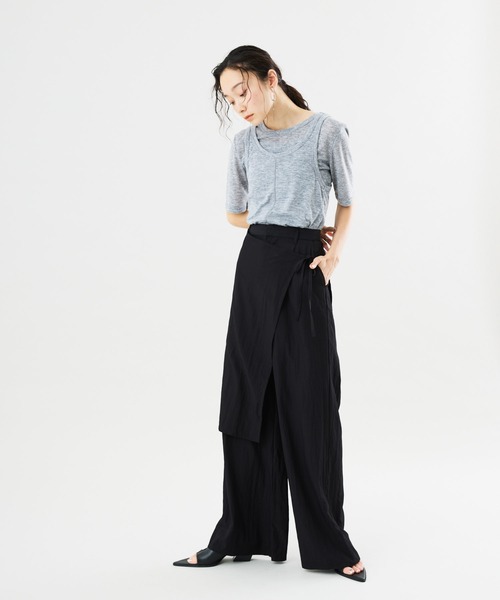 Muscat(マスカット)の「ワイドシルエット ラップパンツ(その他パンツ・レディース・ベージュ/ブラウン/ブラック・F)」の7枚目の写真