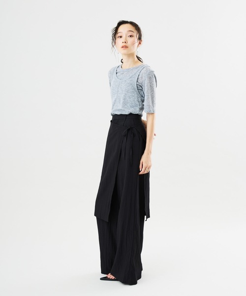 Muscat(マスカット)の「ワイドシルエット ラップパンツ(その他パンツ・レディース・ベージュ/ブラウン/ブラック・F)」の9枚目の写真