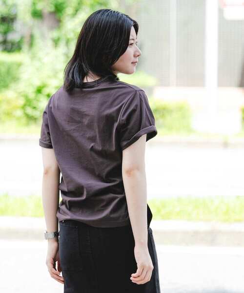 EKAL（エカル）の「『別注』La Hutte×EKAL　ロゴデザインTシャツ（Tシャツ/カットソー・レディース・ホワイト/ブラウン・ONE）」の13枚目の写真