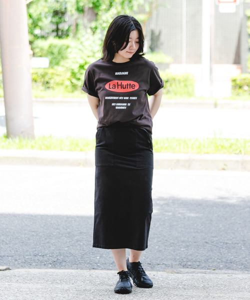 EKAL（エカル）の「『別注』La Hutte×EKAL　ロゴデザインTシャツ（Tシャツ/カットソー・レディース・ホワイト/ブラウン・ONE）」の14枚目の写真