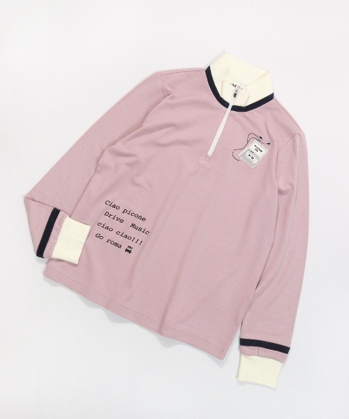 Picone CLUB（ピッコーネクラブ）の「ベロアライン保温起毛プルオーバー（Tシャツ/カットソー・レディース・ピンク/ネイビー/ホワイト・L/M/S）」の3枚目の写真