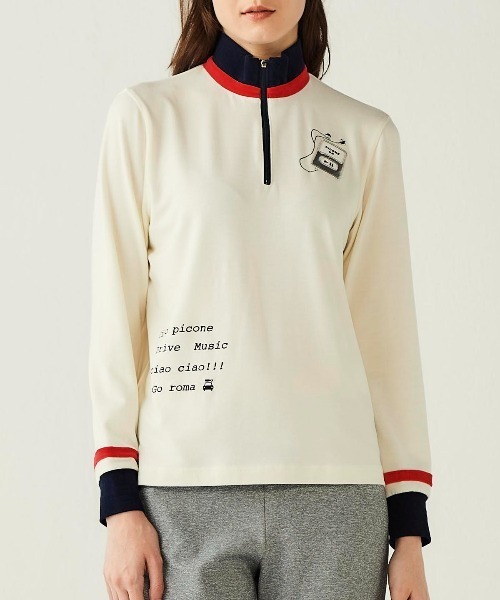 Picone CLUB（ピッコーネクラブ）の「ベロアライン保温起毛プルオーバー（Tシャツ/カットソー・レディース・ピンク/ネイビー/ホワイト・L/M/S）」の10枚目の写真