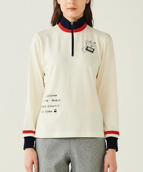 Picone CLUB（ピッコーネクラブ）の「ベロアライン保温起毛プルオーバー（Tシャツ/カットソー・レディース・ピンク/ネイビー/ホワイト・L/M/S）」の11枚目の写真