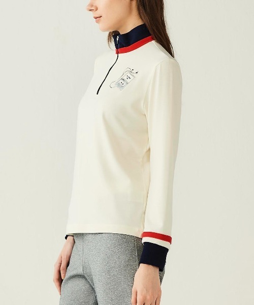 Picone CLUB（ピッコーネクラブ）の「ベロアライン保温起毛プルオーバー（Tシャツ/カットソー・レディース・ピンク/ネイビー/ホワイト・L/M/S）」の12枚目の写真