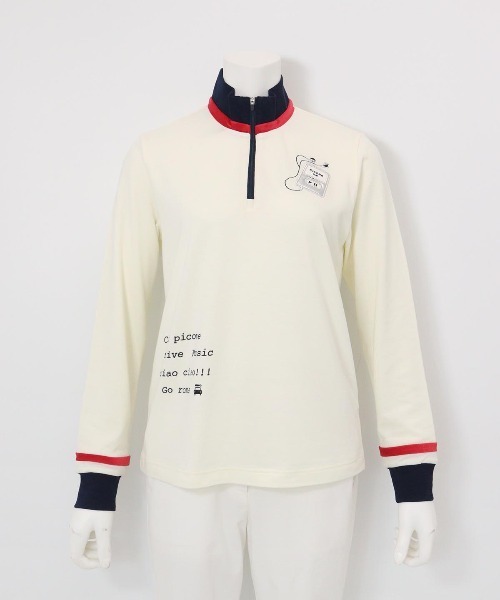 Picone CLUB（ピッコーネクラブ）の「ベロアライン保温起毛プルオーバー（Tシャツ/カットソー・レディース・ピンク/ネイビー/ホワイト・L/M/S）」の4枚目の写真