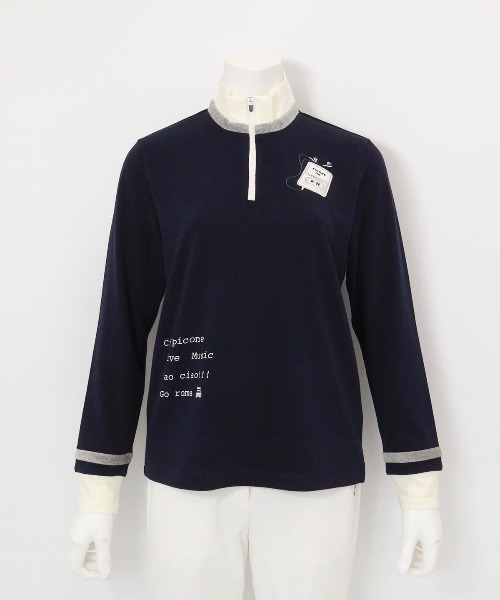 Picone CLUB（ピッコーネクラブ）の「ベロアライン保温起毛プルオーバー（Tシャツ/カットソー・レディース・ピンク/ネイビー/ホワイト・L/M/S）」の6枚目の写真