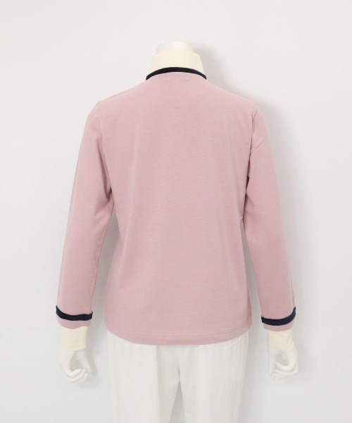 Picone CLUB（ピッコーネクラブ）の「ベロアライン保温起毛プルオーバー（Tシャツ/カットソー・レディース・ピンク/ネイビー/ホワイト・L/M/S）」の9枚目の写真