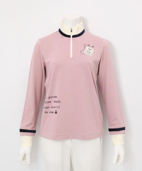 Picone CLUB（ピッコーネクラブ）の「ベロアライン保温起毛プルオーバー（Tシャツ/カットソー・レディース・ピンク/ネイビー/ホワイト・L/M/S）」の8枚目の写真