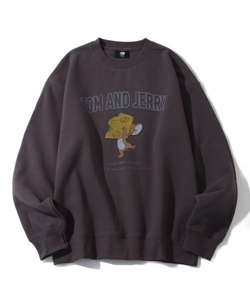 Tom&Jerry(トムアンドジェリー)の「【Tom & Jerry/トム & ジェリー】アートワークデザイン ユーズド風 クルーネック スウェット トレーナー 裏起毛(スウェット・メンズ・ダークブルー/アイボリー/ブラック系その他2/ブラック系その他・M/LL/L)」の7枚目の写真
