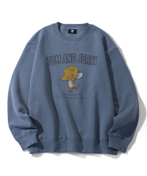 Tom&Jerry(トムアンドジェリー)の「【Tom & Jerry/トム & ジェリー】アートワークデザイン ユーズド風 クルーネック スウェット トレーナー 裏起毛(スウェット・メンズ・ダークブルー/アイボリー/ブラック系その他2/ブラック系その他・M/LL/L)」の11枚目の写真