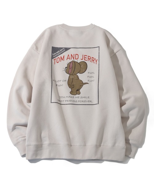 Tom&Jerry(トムアンドジェリー)の「【Tom & Jerry/トム & ジェリー】アートワークデザイン ユーズド風 クルーネック スウェット トレーナー 裏起毛(スウェット・メンズ・ダークブルー/アイボリー/ブラック系その他2/ブラック系その他・M/LL/L)」の10枚目の写真