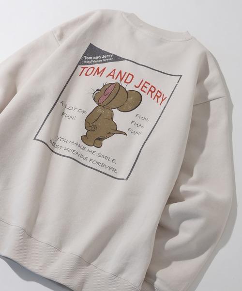 Tom&Jerry(トムアンドジェリー)の「【Tom & Jerry/トム & ジェリー】アートワークデザイン ユーズド風 クルーネック スウェット トレーナー 裏起毛(スウェット・メンズ・ダークブルー/アイボリー/ブラック系その他2/ブラック系その他・M/LL/L)」の18枚目の写真