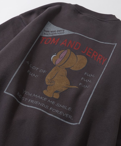 Tom&Jerry(トムアンドジェリー)の「【Tom & Jerry/トム & ジェリー】アートワークデザイン ユーズド風 クルーネック スウェット トレーナー 裏起毛(スウェット・メンズ・ダークブルー/アイボリー/ブラック系その他2/ブラック系その他・M/LL/L)」の21枚目の写真
