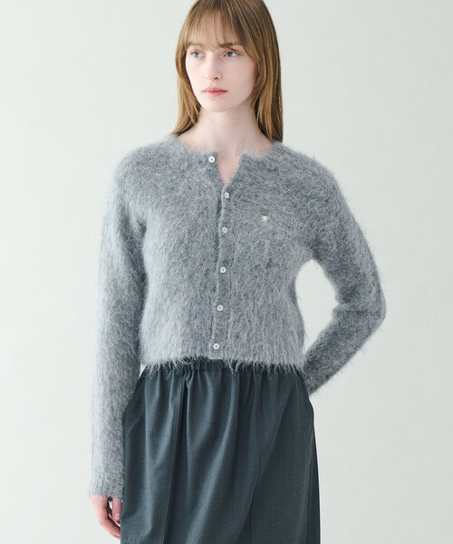 Gymphlex | シャギーニット ショートカーディガン WOMEN（カーディガン