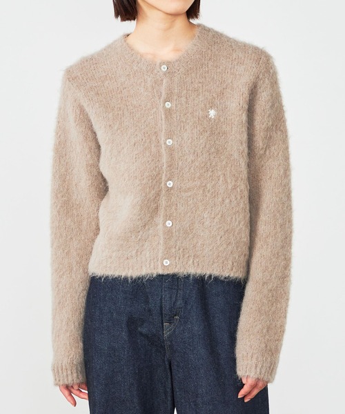 GYMPHLEX（ジムフレックス）の「Gymphlex | シャギーニット ショートカーディガン WOMEN（カーディガン/ボレロ・レディース・グレー/ブラウン系その他/レッド/ダークネイビー・14）」の3枚目の写真