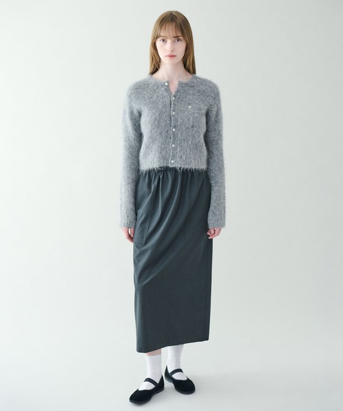 GYMPHLEX（ジムフレックス）の「Gymphlex | シャギーニット ショートカーディガン WOMEN（カーディガン/ボレロ・レディース・グレー/ブラウン系その他/レッド/ダークネイビー・14）」の5枚目の写真