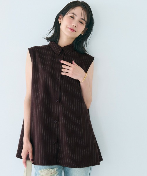 【ブラウン系（23）】Coca-Cola マルチボーダーノースリーブTシャツ 5zKrGAadyiuD.jpg?width=768