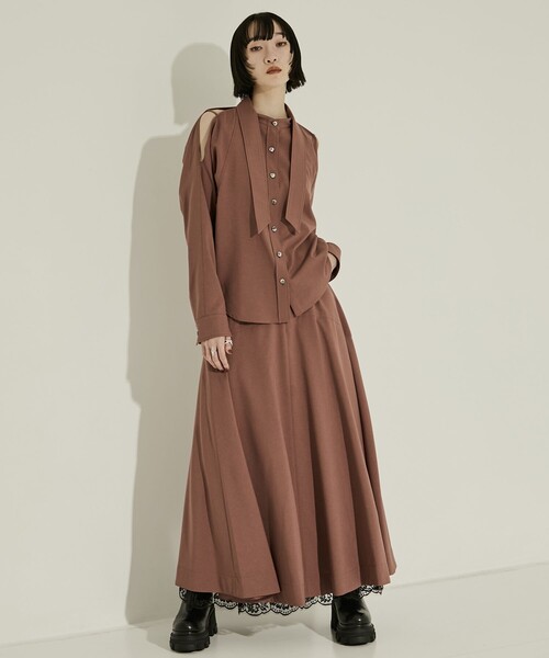 AKANE UTSUNOMIYA(アカネウツノミヤ)の「【AKANE UTSUNOMIYA/アカネウツノミヤ】WAO-FSK50-2009/レーススカート/秋服(スカート・レディース・ブラック/ブラウン・36/38)」の6枚目の写真