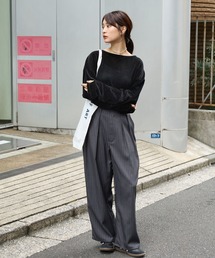 プルオーバー」に該当するレディースのTシャツ/カットソー（ブラック