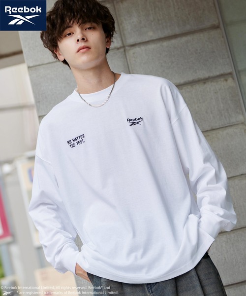 Rocky Monroe（ロッキーモンロー）の「Reebok リーボック オーバーサイズ両胸ロゴ刺繍ロングスリーブTシャツ（Tシャツ/カットソー・メンズ・ブラック/ホワイト/ホワイト×ブラック・M/L/LL）」の2枚目の写真