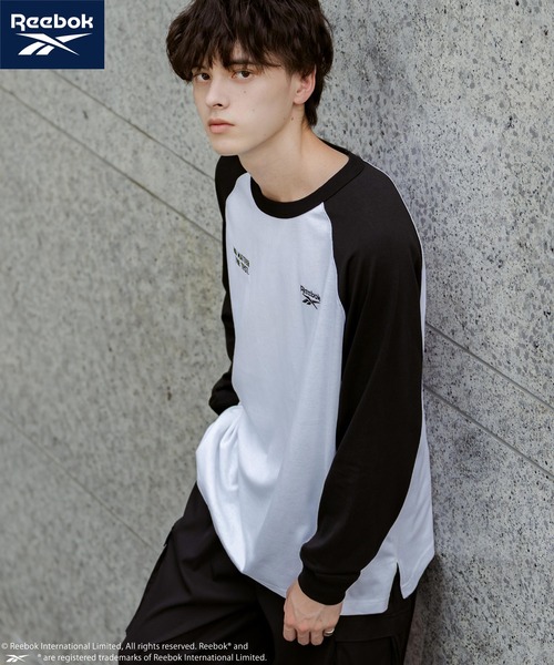 Rocky Monroe（ロッキーモンロー）の「Reebok リーボック オーバーサイズ両胸ロゴ刺繍ロングスリーブTシャツ（Tシャツ/カットソー・メンズ・ブラック/ホワイト/ホワイト×ブラック・M/L/LL）」の5枚目の写真