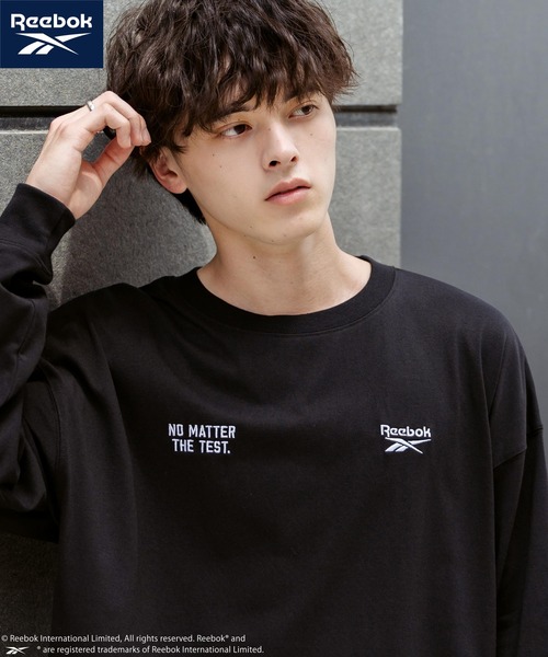 Rocky Monroe（ロッキーモンロー）の「Reebok リーボック オーバーサイズ両胸ロゴ刺繍ロングスリーブTシャツ（Tシャツ/カットソー・メンズ・ブラック/ホワイト/ホワイト×ブラック・M/L/LL）」の22枚目の写真