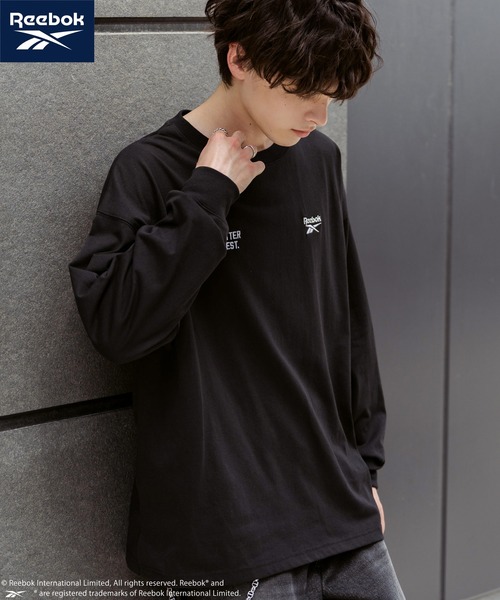 Rocky Monroe（ロッキーモンロー）の「Reebok リーボック オーバーサイズ両胸ロゴ刺繍ロングスリーブTシャツ（Tシャツ/カットソー・メンズ・ブラック/ホワイト/ホワイト×ブラック・M/L/LL）」の21枚目の写真