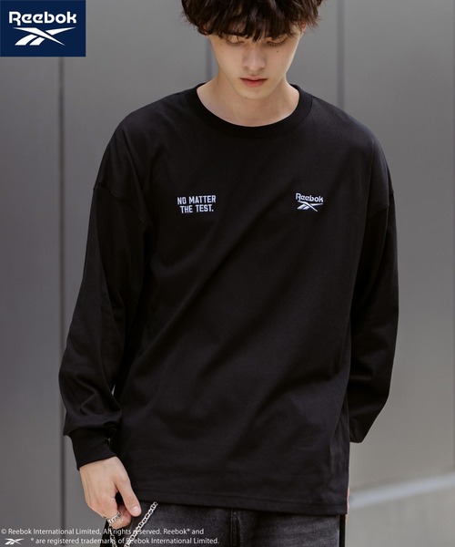 Rocky Monroe（ロッキーモンロー）の「Reebok リーボック オーバーサイズ両胸ロゴ刺繍ロングスリーブTシャツ（Tシャツ/カットソー・メンズ・ブラック/ホワイト/ホワイト×ブラック・M/L/LL）」の19枚目の写真