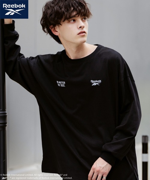 Rocky Monroe（ロッキーモンロー）の「Reebok リーボック オーバーサイズ両胸ロゴ刺繍ロングスリーブTシャツ（Tシャツ/カットソー・メンズ・ブラック/ホワイト/ホワイト×ブラック・M/L/LL）」の18枚目の写真