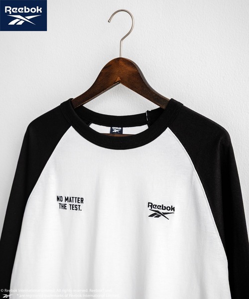 Rocky Monroe（ロッキーモンロー）の「Reebok リーボック オーバーサイズ両胸ロゴ刺繍ロングスリーブTシャツ（Tシャツ/カットソー・メンズ・ブラック/ホワイト/ホワイト×ブラック・M/L/LL）」の15枚目の写真