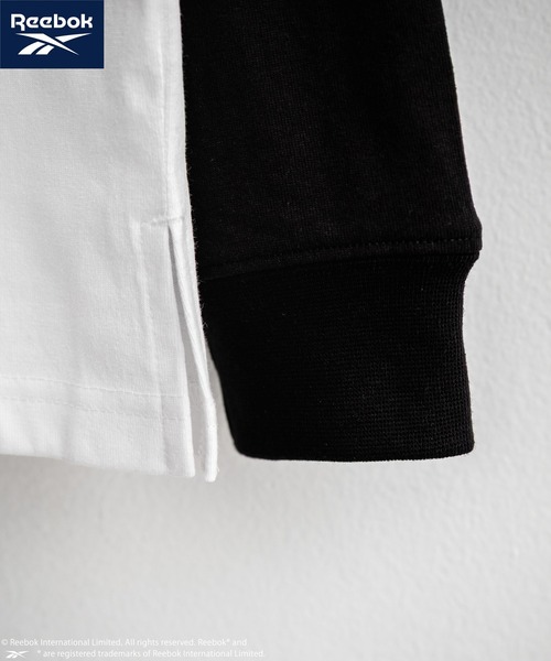 Rocky Monroe（ロッキーモンロー）の「Reebok リーボック オーバーサイズ両胸ロゴ刺繍ロングスリーブTシャツ（Tシャツ/カットソー・メンズ・ブラック/ホワイト/ホワイト×ブラック・M/L/LL）」の11枚目の写真