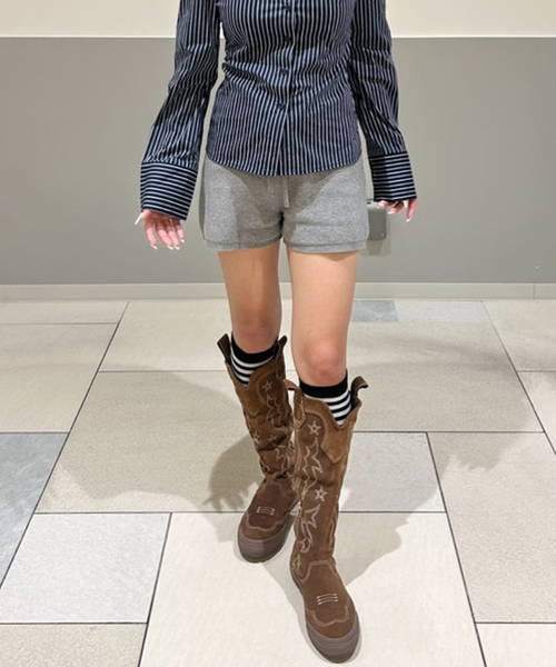 Oriens JOURNAL STANDARD(オリエンス ジャーナルスタンダード)の「ジャカードニットショートパンツ(その他パンツ・レディース・グレー/グリーン・FREE)」の1枚目の写真