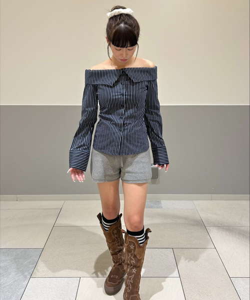 Oriens JOURNAL STANDARD(オリエンス ジャーナルスタンダード)の「ジャカードニットショートパンツ(その他パンツ・レディース・グレー/グリーン・FREE)」の3枚目の写真