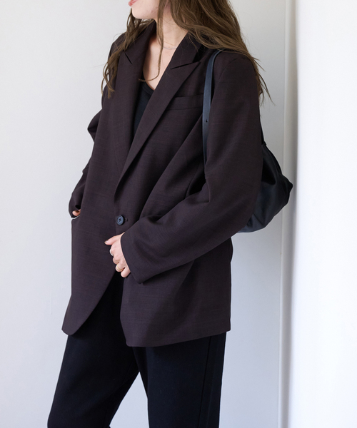 OUTDOOR PRODUCTS(アウトドアプロダクツ)の「ORDINARY ジャケット セットアップ対応(テーラードジャケット・レディース・ネイビー/ブラウン・FREE)」の9枚目の写真