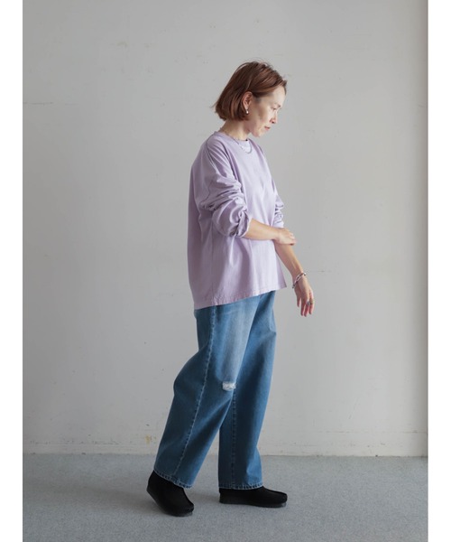 FIL DE FER（フィルデフェール）の「USA COTTON製品染　クルーネックTEE（Tシャツ/カットソー・レディース・パープル/イエロー/ホワイト・FREE）」の13枚目の写真